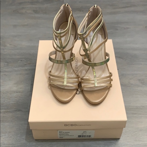 BCBGeneration strappy leather heels in size 8